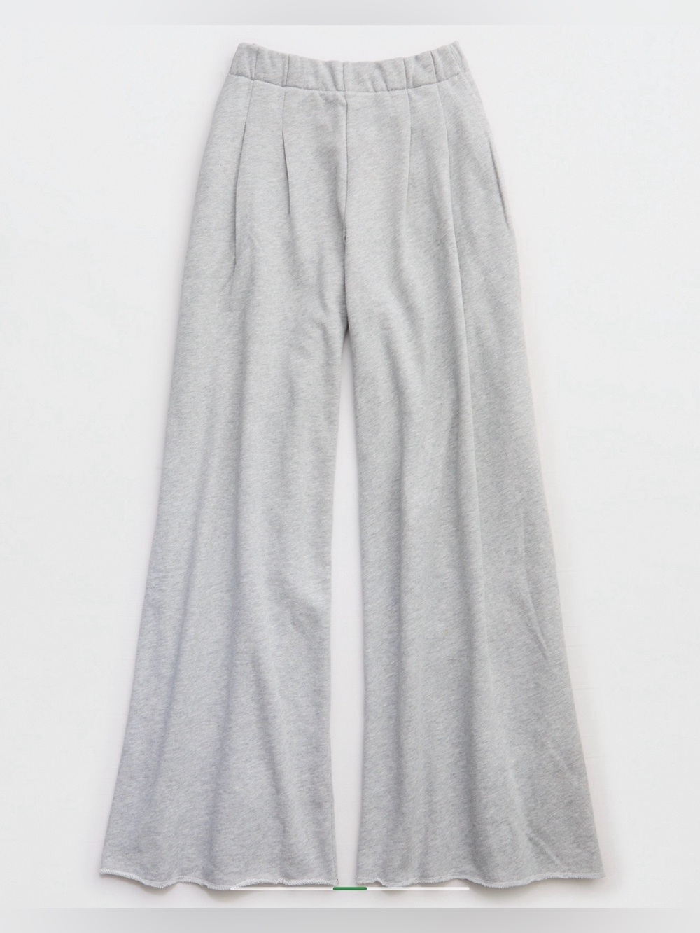 Aerie Street Trouser Heather Gray Pleated Wide Leg Pants - Size Small in